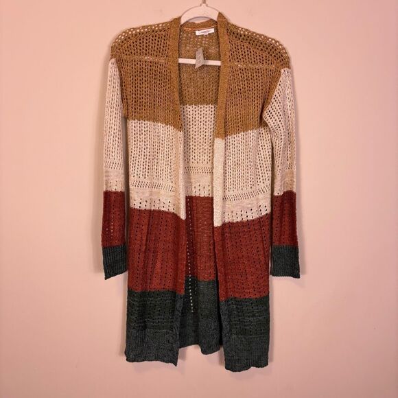 NWT Maurice’s Colorblock Striped Open Knit Cardigan Sweater XS - Picture 1 of 6